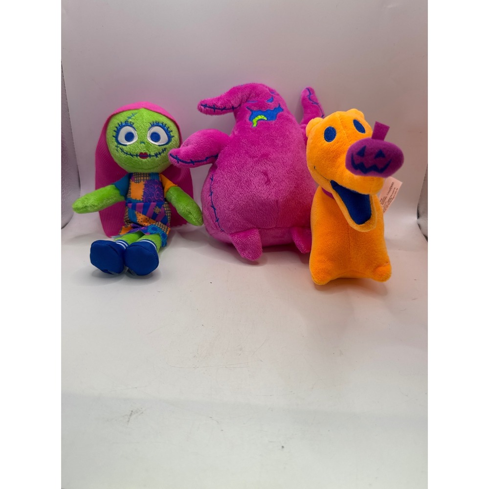 Disney Nightmare Before Christmas Plush Sally Oogie Boogie Zero‎ Neon Set 8in